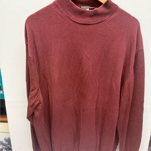Men's Burgundy Mockneck Sweater